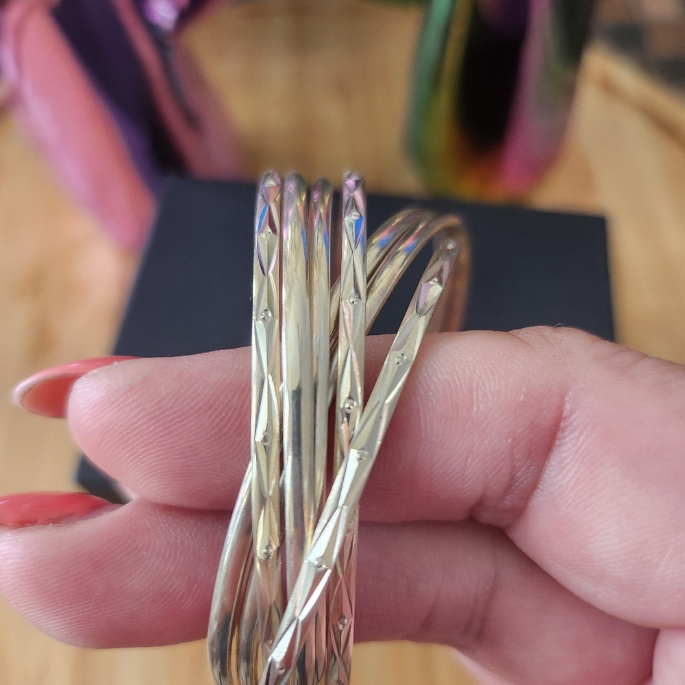 950 Sterling Silver Bangle Bracelets - image 6